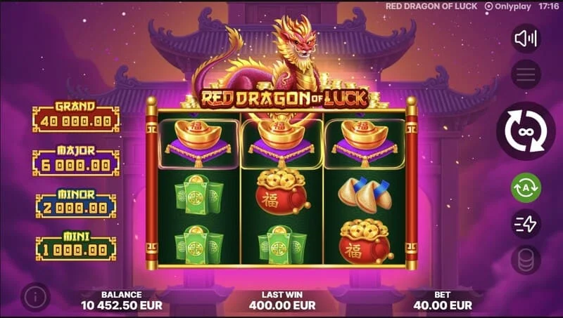 Red Dragon of Luck – Bonus Coin Game -ominaisuuden käynnistys